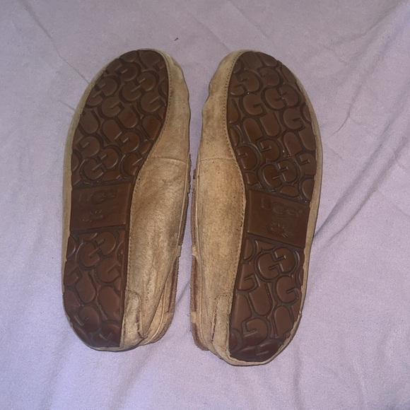 UGG Chestnut Suede Moccasin Slippers - Picture 2 of 3